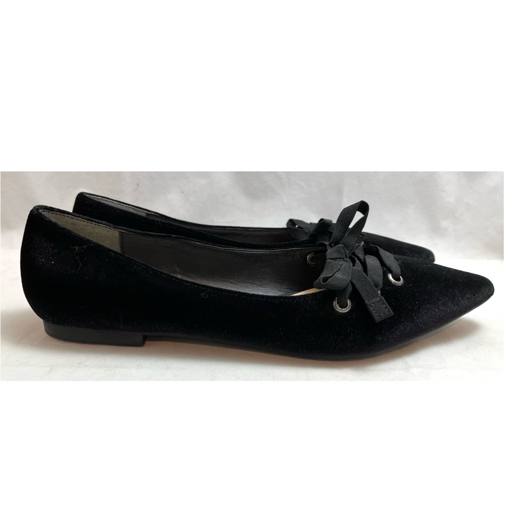 Nina New York Velvet Dress Flats Grossgrain Ribbon Lace Up New Size 7.5